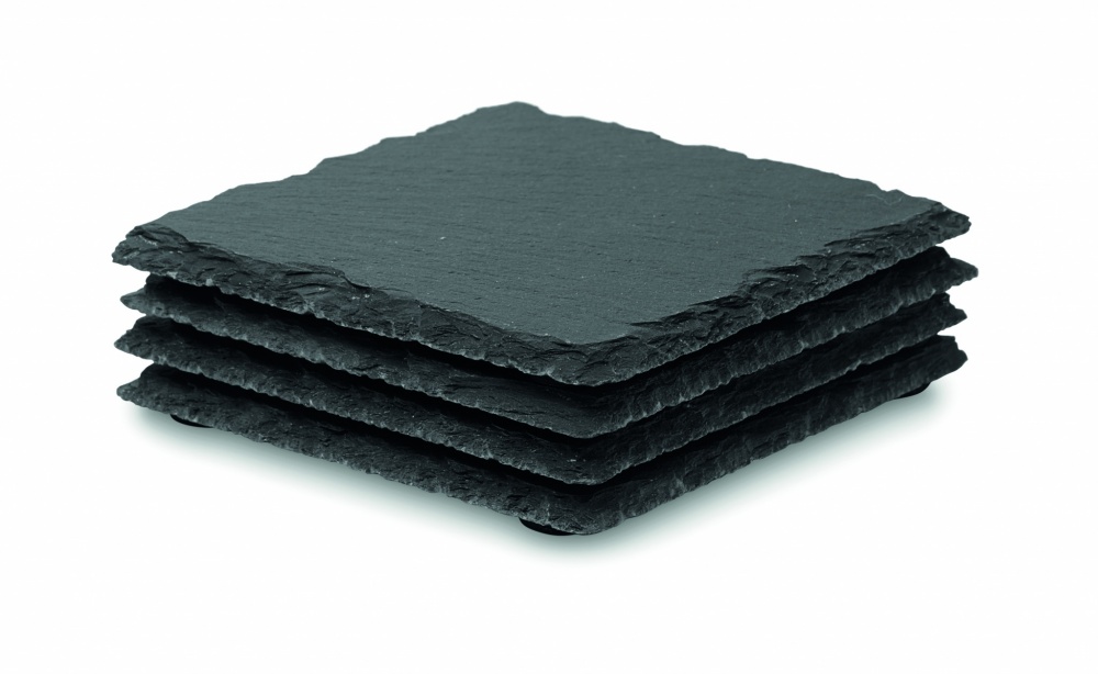 Logo trade promotional item photo of: Slate coasters with EVA bottom