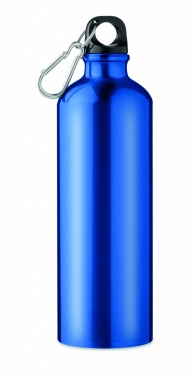 Logo trade promotional items image of: Single-walled 750 ml aluminum bottle with a carabiner and customizable printing