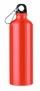 Logotrade business gift image of: Single-walled 750 ml aluminum bottle with a carabiner and customizable printing
