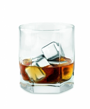 Logo trade promotional merchandise image of: Set of 4 SS ice cubes in pouch