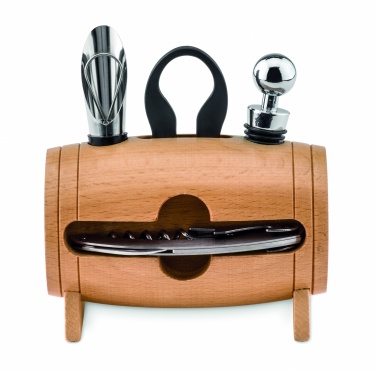 Logotrade promotional gifts photo of: 4 pcs wine set in wooden stand