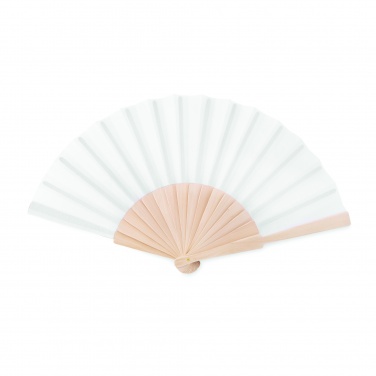 Logo trade promotional gifts image of: Manual hand fan wood