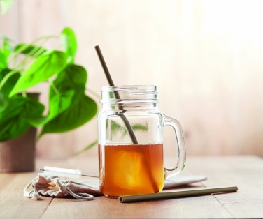 Logo trade promotional giveaways image of: Bamboo Straw w/brush in pouch