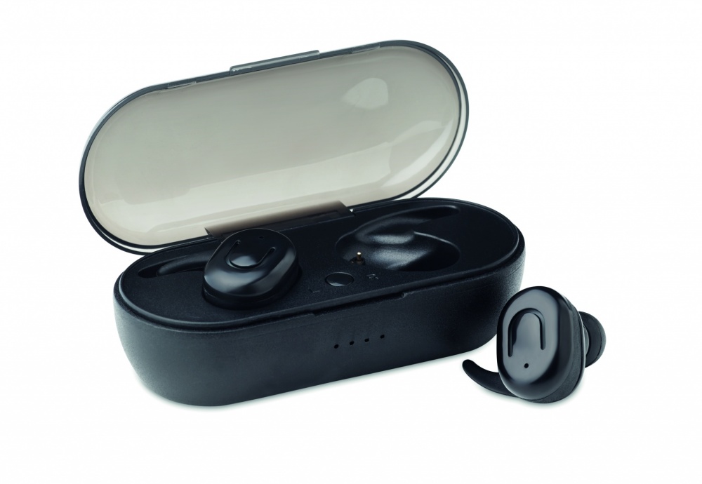 Logo trade promotional giveaways picture of: TWS earbuds with charging box