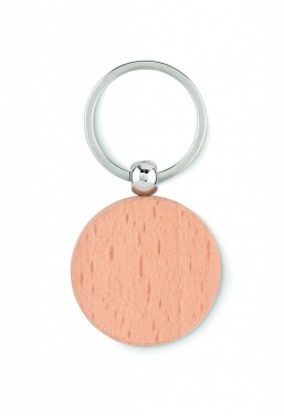 Logo trade corporate gifts picture of: Round wooden key ring Saldus