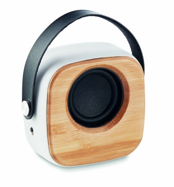 Logotrade promotional item image of: Speaker 3W with bamboo front side
