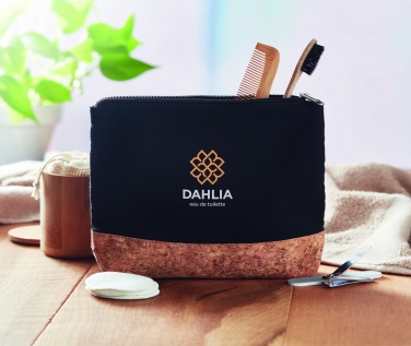 Logo trade promotional products picture of: Cork & cotton cosmetic bag