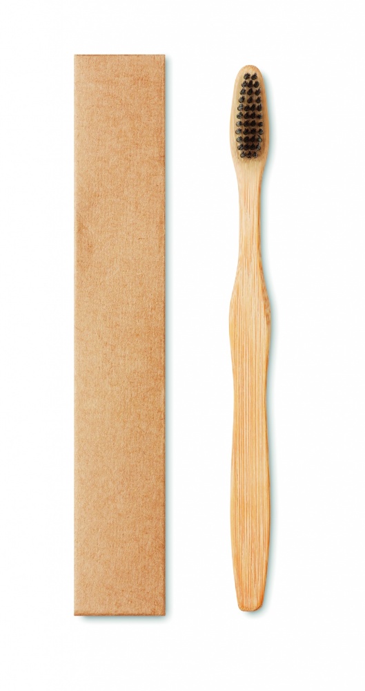 Logo trade corporate gifts picture of: Bamboo toothbrush in Kraft box