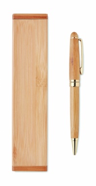 Logotrade promotional item picture of: Bamboo twist-action ballpoint pen in a box