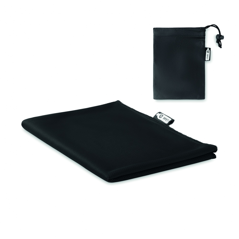 Logo trade corporate gift photo of: RPET sports towel and pouch
