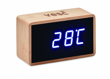 Logotrade corporate gift image of: LED alarm clock bamboo casing Düsseldorf