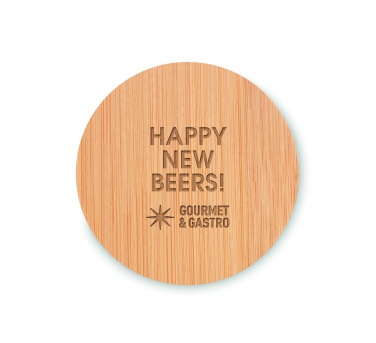 Logo trade promotional gifts picture of: Bamboo bottle opener/ coaster DAKAI