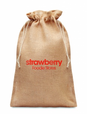 Logo trade promotional products picture of: Large jute gift bag 30x47 cm