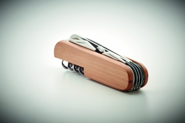 Logo trade promotional merchandise picture of: Multi tool pocket knife bamboo