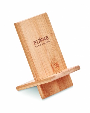 Logo trade promotional item photo of: Bamboo phone stand/ holder WHIPPY