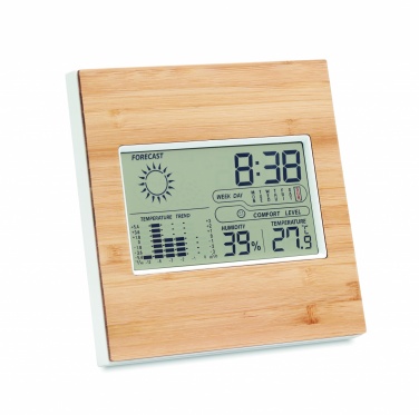 Logotrade promotional product image of: Weather station bamboo front TURKU