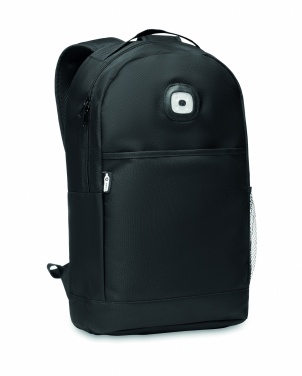 Logo trade promotional giveaways image of: Backpack in RPET & COB light