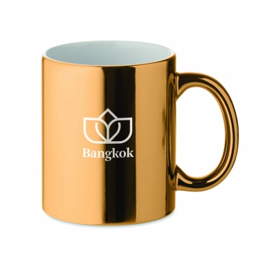 Logo trade corporate gifts image of: Ceramic mug metallic 300 ml