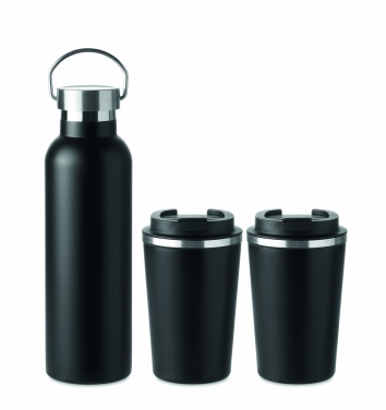 Logo trade promotional giveaways image of: Stainless steel double wall set