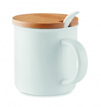 Logo trade business gift photo of: Porcelain mug with spoon