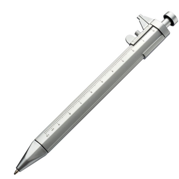Logotrade promotional products photo of: Plastic ballpen with sliding calliper PRESCOT
