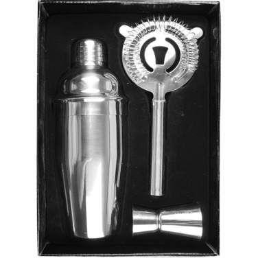 Logo trade promotional merchandise photo of: Metal cocktail set, 3-piece MESSINA