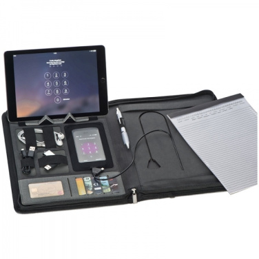 Logo trade promotional merchandise picture of: A4 folder with power bank Elda
