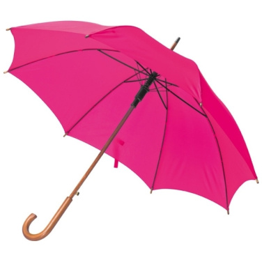 Logo trade promotional giveaway photo of: Wooden automatic umbrella NANCY