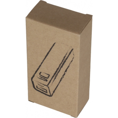 Logo trade promotional merchandise photo of: Metal power bank PORT HOPE 2200mAh