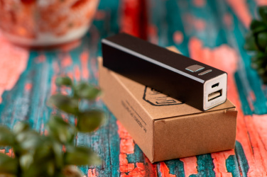 Logo trade promotional giveaway photo of: Metal power bank PORT HOPE 2200mAh