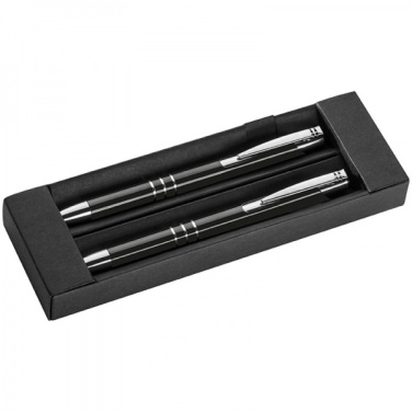 Logo trade promotional gifts picture of: Metal writing set CLAREMONT