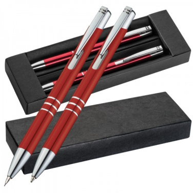 Logo trade promotional giveaway photo of: Metal writing set CLAREMONT