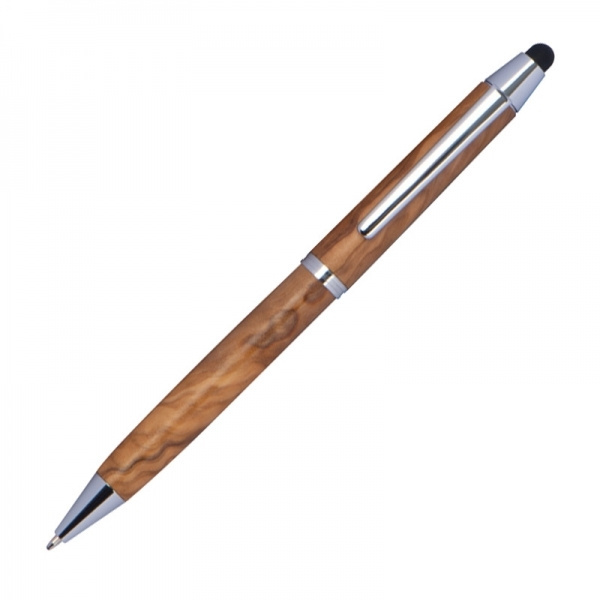 Logo trade corporate gift photo of: Wooden ballpen with touch function ERFURT