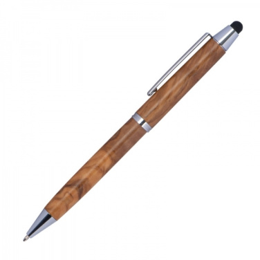 Logotrade promotional merchandise picture of: Wooden ballpen with touch function ERFURT
