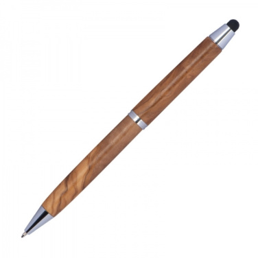 Logo trade promotional gifts picture of: Wooden ballpen with touch function ERFURT