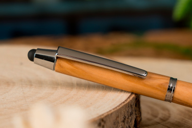Logo trade promotional products image of: Wooden ballpen with touch function ERFURT