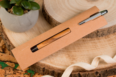 Logo trade advertising products image of: Wooden ballpen with touch function ERFURT