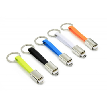 Logo trade promotional giveaways picture of: Data transfer cable and keyring
