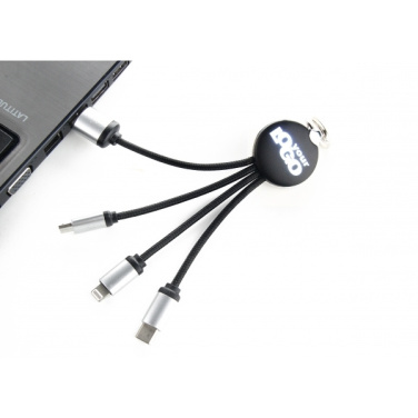 Logotrade promotional gift image of: 3in1 cable with enlighted logo for engraving, RXD-368
