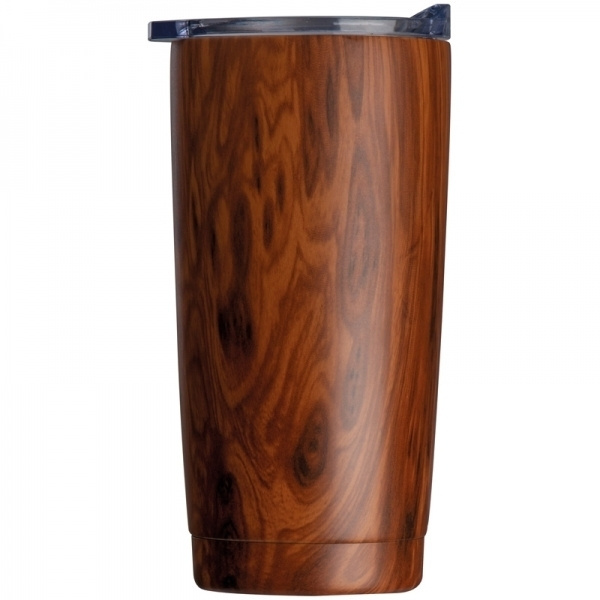 Logo trade promotional giveaways image of: Stainless steel mug with wooden look COSTA RICA 550 ml