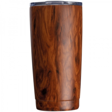 Logo trade promotional item photo of: Stainless steel mug with wooden look COSTA RICA 550 ml