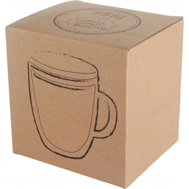 Logo trade promotional merchandise image of: Double-walled glass cup GERTHE 350 ml