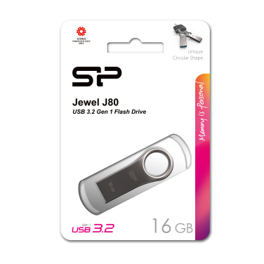 Logotrade promotional giveaway image of: Pendrive 3.0 Silicon Power JEWEL J80 TITANIUM 16GB