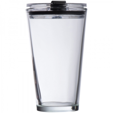 Logo trade promotional gift photo of: Glass mug with lid WATTENSCHEID 400 ml