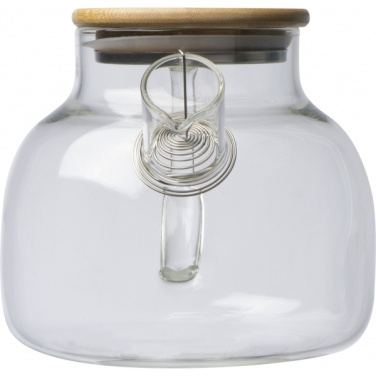 Logo trade promotional gift photo of: Glass jug with bamboo lid FRANKFURT 1000ml