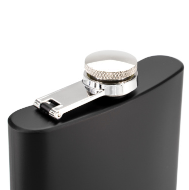 Logo trade business gifts image of: Hip flask OLYMPOS Schwarzwolf