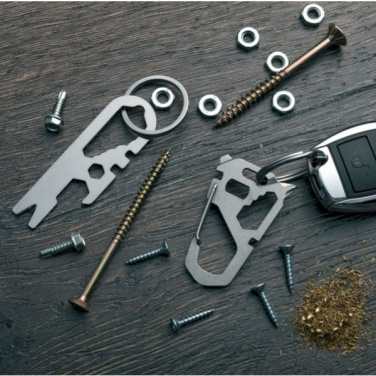 Logo trade promotional gifts image of: Multifunctional keychain ANTISANA Schwarzwolf