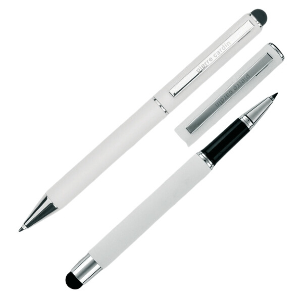 Logotrade promotional item picture of: Writing set ballpoint pen & roller soft touch CLAUDIE