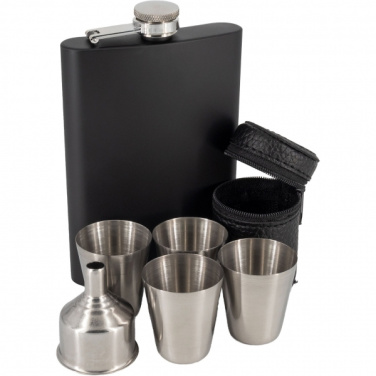 Logotrade advertising product picture of: Hip flask MADONIE Schwarzwolf