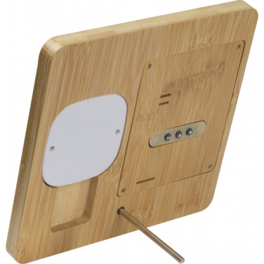 Logo trade promotional merchandise photo of: Bamboo weather station GRANADA